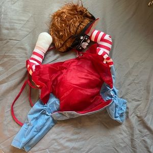 Dog chucky dog costume with wig , never been worn, size medium
